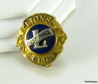 LIONS CLUB   PAST PRESIDENT 14k Gold Vintage Lapel PIN
