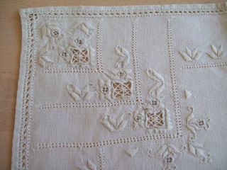 Antique Vintage Table Linens Runner Napkins Placemats Lace Embroidered 