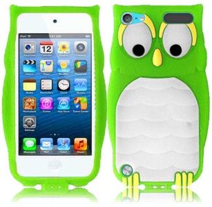 for apple ipod touch 5 5g 5th gen owl silicone cover case neon green 