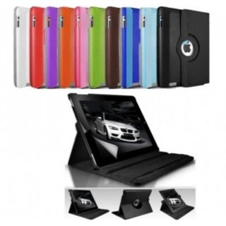 New Apple Leather 360 Degree Rotating iPad Case Cover for iPad 2 and 3 