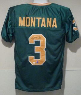 Joe Montana Autographed Signed Notre Dame Irish Green Size XL Jersey w 