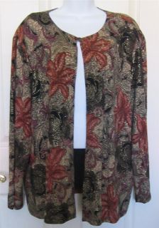 Lovely Anna Maxwell Colorful Slinky Knit One Button Jacket 4X