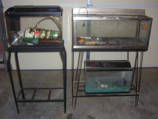 vintage 20 gallon aquarium + stand stands slate bottom & extras pick 