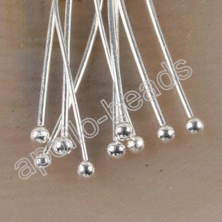 80pcs Silver Tone Ball Head Pins H3979