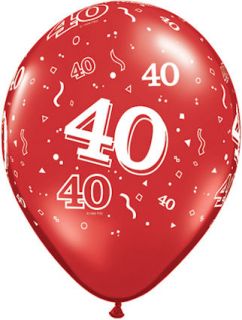 Pack 10 40th Wedding Anniversary Latex Party Balloons