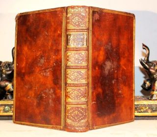 1720 RARE Antique Books Beautiful Collection Leather Vellum Library 