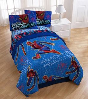 Marvel Spiderman Arachnid Spider Twin Comforter Sheet 4 Piece Bed Set 