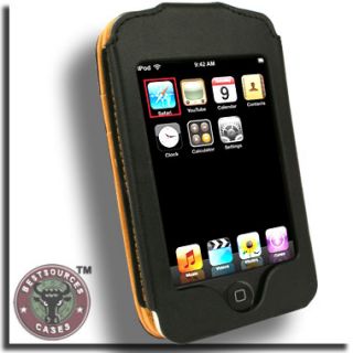 Genuine Leather Case for Apple iPod Touch A 3rd 2nd 1st Gen Black 