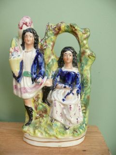 Superb 19thC Staffordshire Figure with Couple by Arbour