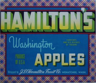 brand hamilton s variation type apple origin wenatchee wa circa 1940 