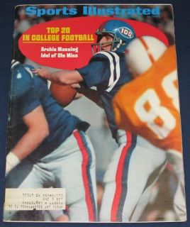 1970 Sports Illustrated Sept Archie Manning Ole Miss
