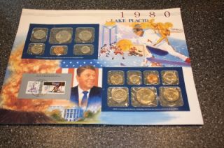   Coin Stamp Set Commemorating Lake Placid Winter Olympic Games