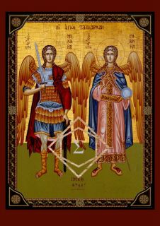 Christian Byzantine Icon Archangels Michael Gabriel S