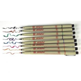    Pigma Brush 8 Color Pack Micron Permanent Ink Pens ARCHIVAL DRAWING