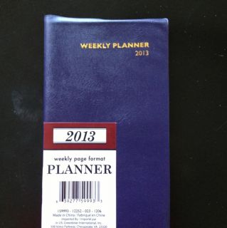    Daily Small Pocket Planner Calendar Journal appointment book blue