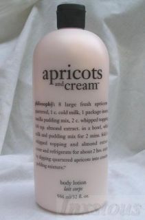 Philosophy apricots and cream Shampoo shower gel bath &/or Body Lotion 