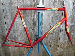 New Old Stock Bertin Frame and Fork 58 cm w Butted Steel Tubes Red 