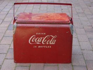   Original Coca Cola Metal Coke Cooler Acton Mfg Co Arkansas City Kansas