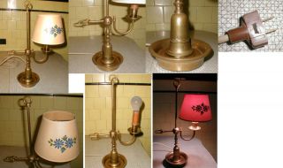 Antique Brass Pointy Design Electric Student Lamp 