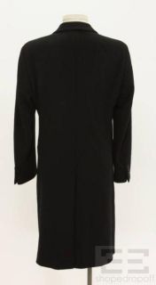 Armani COLLEZIONI Black Wool Cashmere Mens Coat Size 38