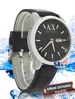 armani exchange ax2055 black leather men watch new manufacturer a 