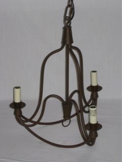 Pottery Barn Aged Iron 3 Arm Armonk Chandelier New