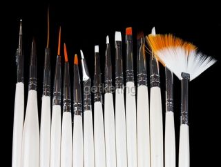 15 Pcs Nail Art Brushes Design Polish Brush Painting Drawing Pen Set 