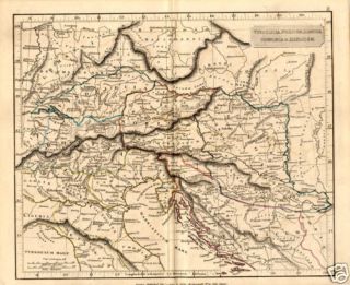 Antique Map of Ancient Italy Austria Arrowsmith 1840