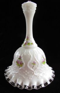 STUNNING FENTON HANDPAINTED GLASS BELL SIGNED BY ARTIST FLEMING