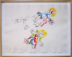 WILLEM DE KOONING Signed 1984 Original Color Lithograph For Lisa