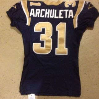 2004 Adam Archuleta Rams Game Used Game Cut Jersey with Wetrak Number 