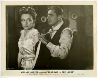 Photo Warner Baxter Nina Foch Shadows in The Night 1944