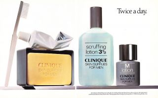 1989 Clinique Men Skin Soap Irving Penn Magazine Ad