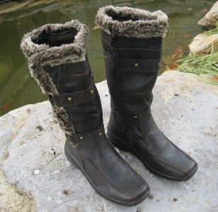  Suede & Faux Wool & Fur Polar Boots APRES LAMO Sizes 6   10 Dark Brpwm
