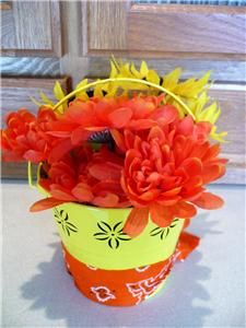 Handmade Fall Artificial Flower Arrangement in Bucket