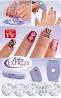 Salon Express As Seen On TV Nail Art Stamp Stamping Kit Manicure 