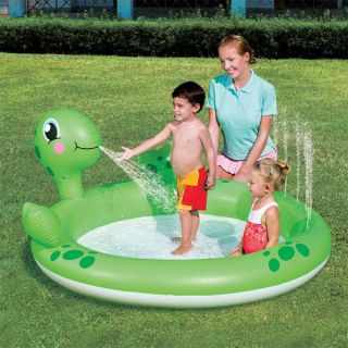 Kiddie Youth Turtle Spray Inflatable Kiddie Pool New