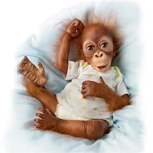 Ashton Drake So Truly Real Baby Babu Orangutan Monkey Doll New