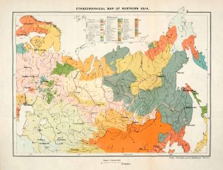   Map Northern Asia Russian Empire Lithuanian Japan