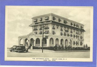 Old ASBURY PARK, NJ Albertype Postcard The Jefferson Hotel