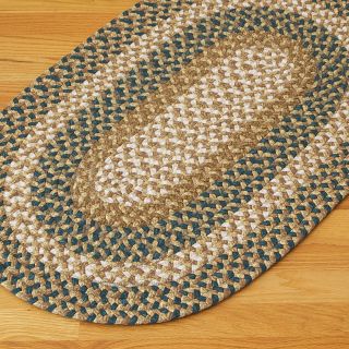  cotton area rug casual living elegant carpet blue neutral 5ft round 