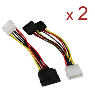 2pcs 2 x IDE to SATA Serial ATA Splitter Power Cable Connect