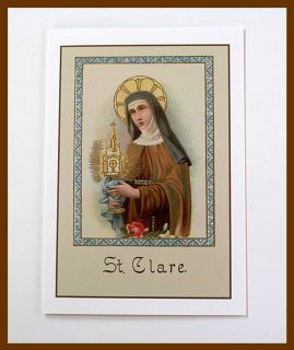   Religious Saint Clare of Assisi Note Card Greeting Card