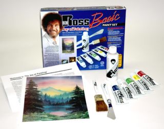Bob Ross Beginner Artist Basic Oil Paint Set with Guide