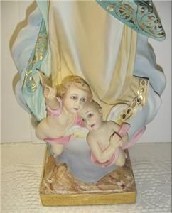 Vintage Assumption of Mary Statue Mary Angels Have Glass Eyes Made in 