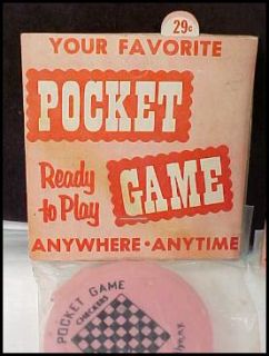 1950 Arliss Pocket Games Travel Arcade Checkers