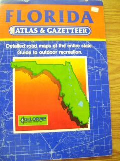 Florida Atlas Gazetteer Delorme Mapping Co Vintage Atlas Florida 1987 