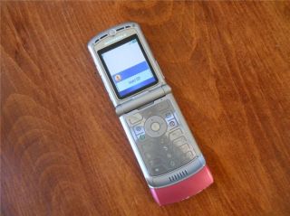 Motorola V3 Pink Flip Cell Mobile Phone ATT Cingular GSM Works
