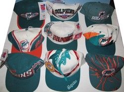 RARE Collection 9 Vintage Miami Dolphins Caps Snapbacks Pro Line NWT 