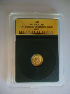 1852 California 1 2 Fractional United States Gold Coin Token
